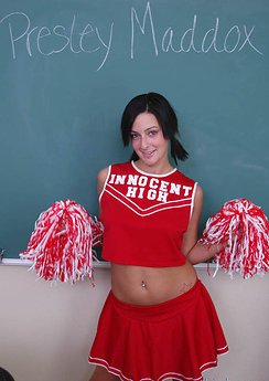 Fine ass brunette cheerleader begs professor for his cock